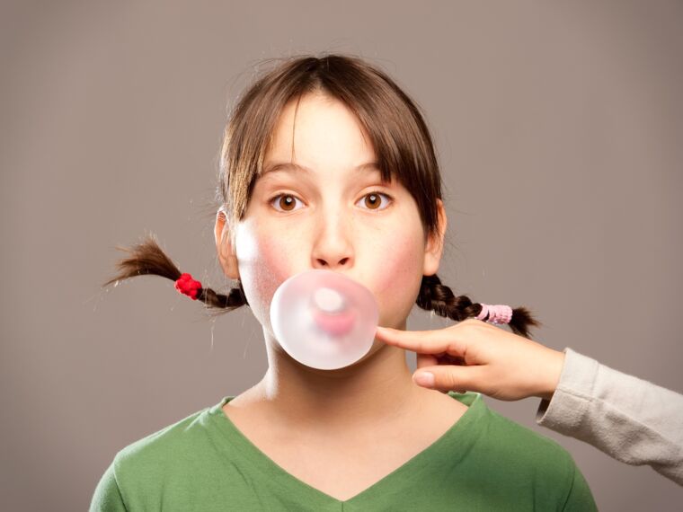 bubble with chewing gum