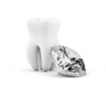 Tooth with diamond
