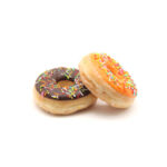 zwei-Donuts-Süssigkeiten-Dessert-Karies-Zahn-Mundhygiene-Zahnreinigung